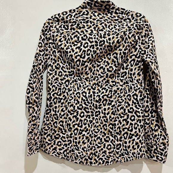 J. Crew Womens XS Leopard Print Button Down Shirt 100% Cotton Long Sleeve‎ Top - Picture 4 of 4